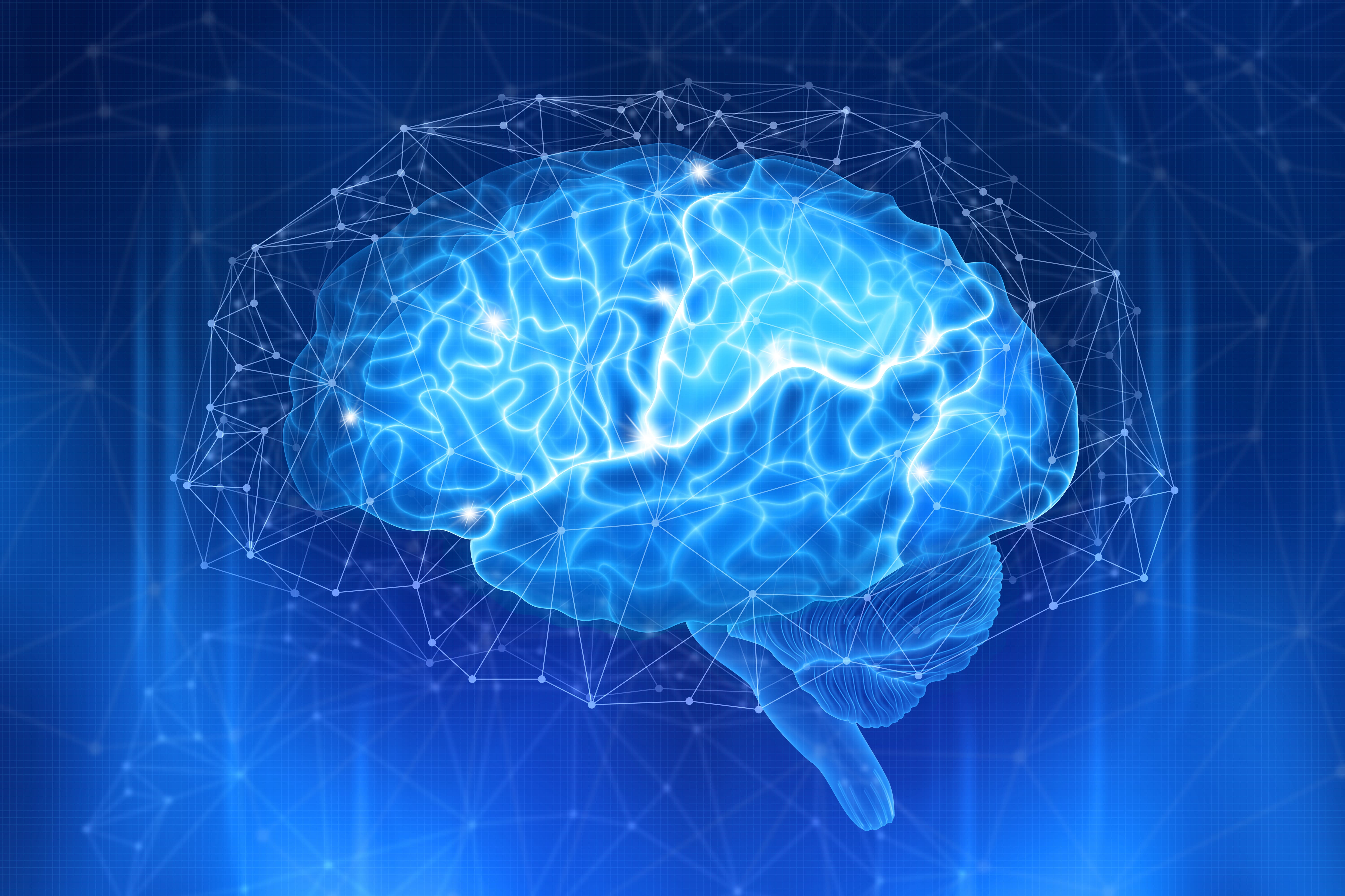 blue image of brain